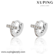 91730 Mode mignon CZ croix rhodium imitation bijoux bébé boucle d&#39;oreille